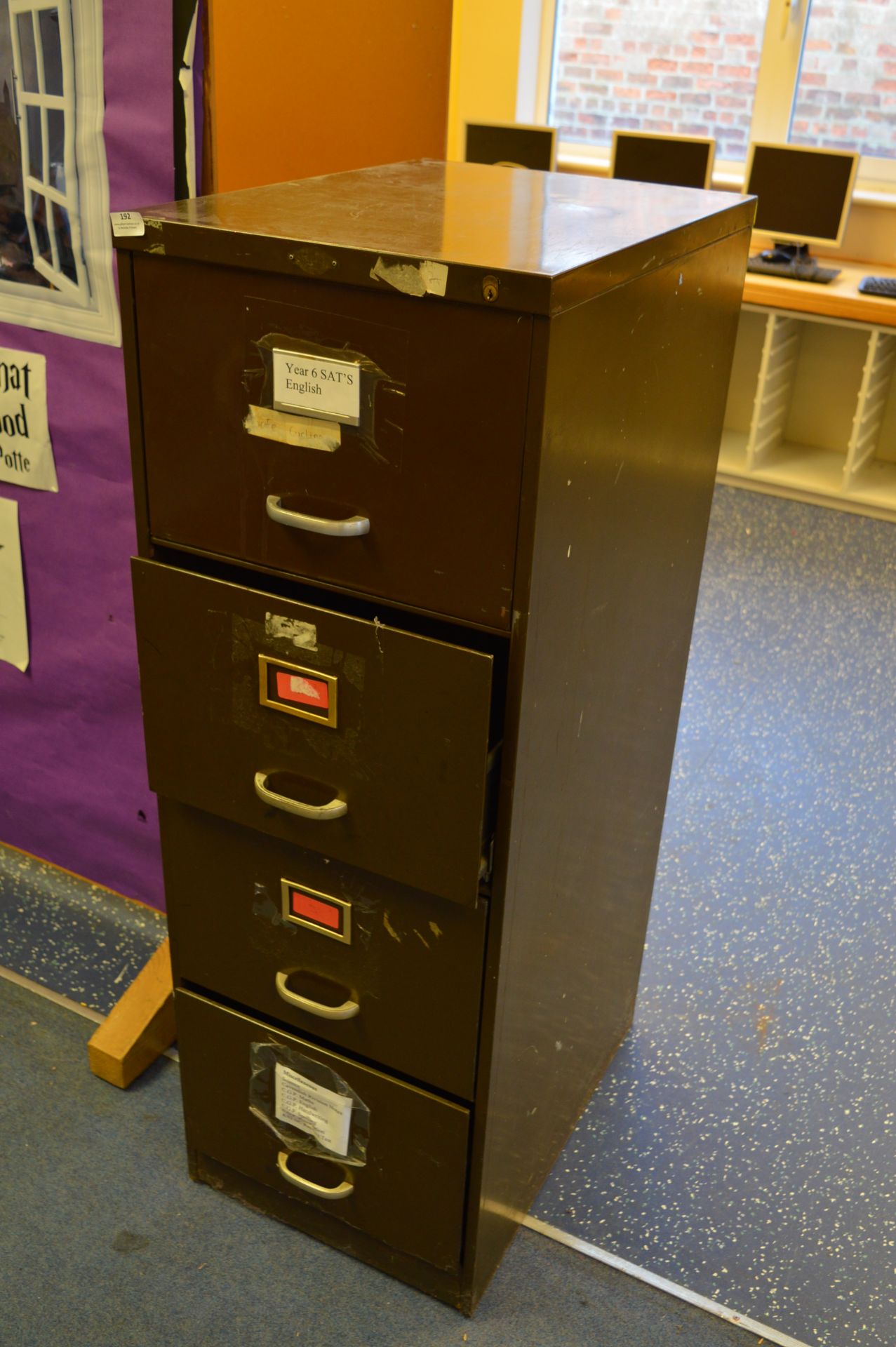 *Vintage Four Drawer Foolscap Filing Cabinet (Gree