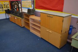 *One School Desk, Four Storage Cupboards and Two O