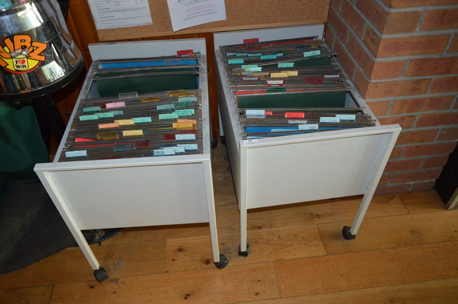 Two Mobile Filing Trolleys