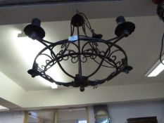 Five Branch Wrought Metal Ceiling Light Fitting