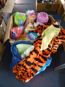 Box Containing Nursery Blankets, Nappies, Soft Toy