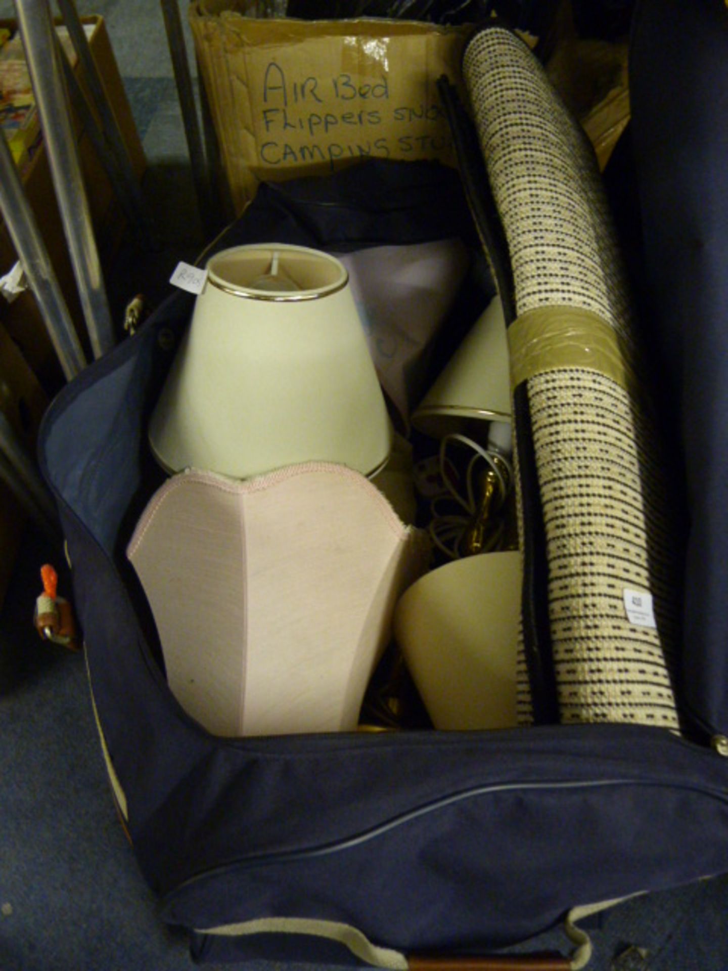 Bag Containing Various Table Lamp, Carpet, etc.