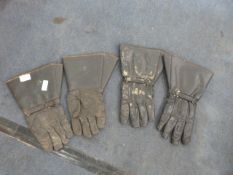 Two Pairs of Leather Motorcycle Gloves
