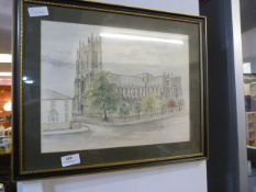 Framed Watercolour "Beverley Minster"