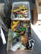 Two Boxes of Toys; Dinosaur Figures, etc.