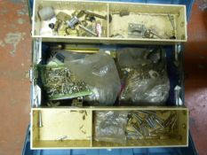 Toolbox and Contents of Assorted Screws and Nails