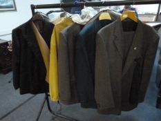 Four Vintage Gents Suits; One Suede Jacket and a D