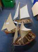 Three Model Sail Boats