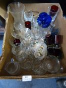 Box of Drinking Glassware and Vases