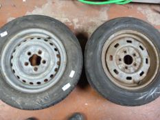 *Pair of Car Tyres with Rims 185/65R14