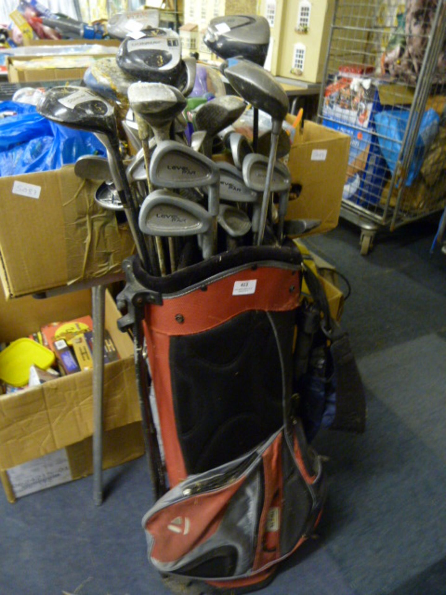 Golf Bag and Assorted Clubs