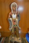 Large Red Indian Chief Figurine