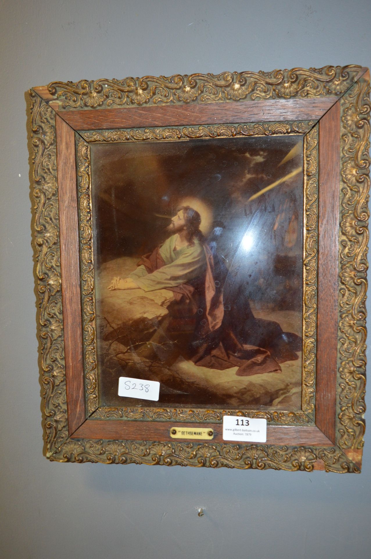 Victorian Framed Crystoleum "Gethsemane"