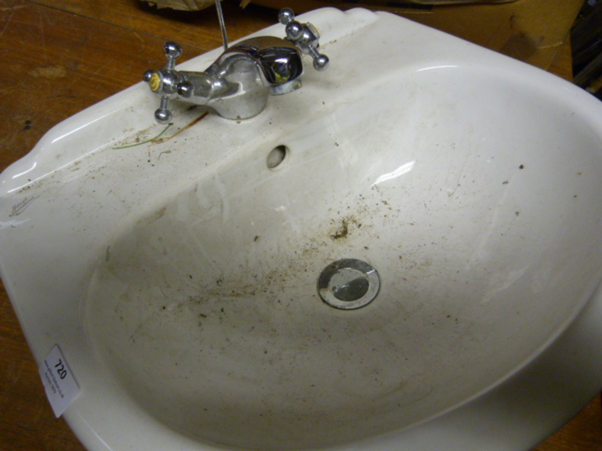 *Ideal Standard White Ceramic Sink with Mixer Tap