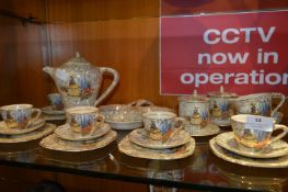 Gilt and Crinoline Lady Decorated Tea Set