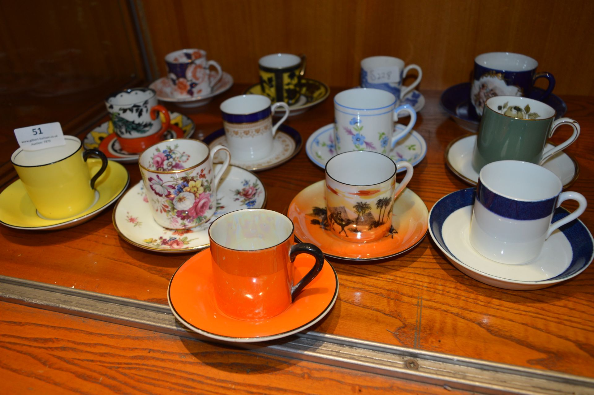 Collection of Thirteen Cabinet Cups & Saucers