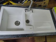 Carron Ceramic Sink with Drainer and Chrome Mixer
