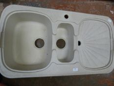 Plastic Sandstone Effect one and Half Sink with Right Hand Drainer