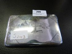 White Metal Arabic Engraved Cigarette Case