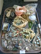 Tray of Assorted Costume Jewellery; Beaded Necklac