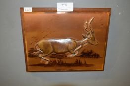 Embossed Copper Wall Plaque "Gazelle"
