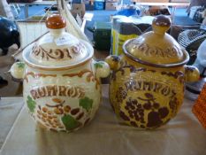 Two Large West German Stoneware Rum Pots