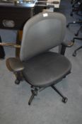 Black Upholstered Swivel Chair