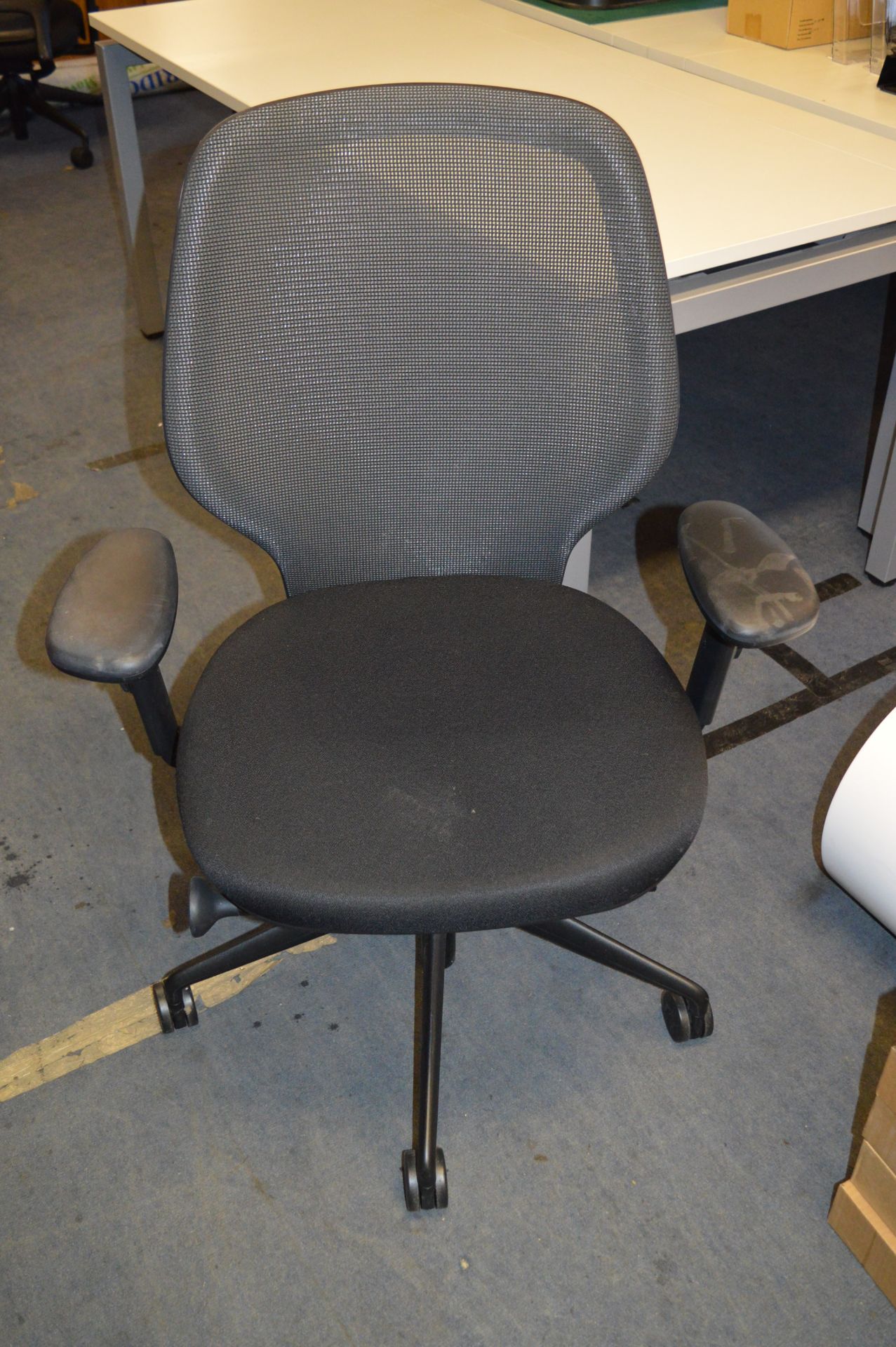 Black Upholstered Swivel Chair