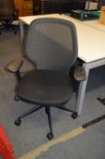 Black Upholstered Swivel Chair