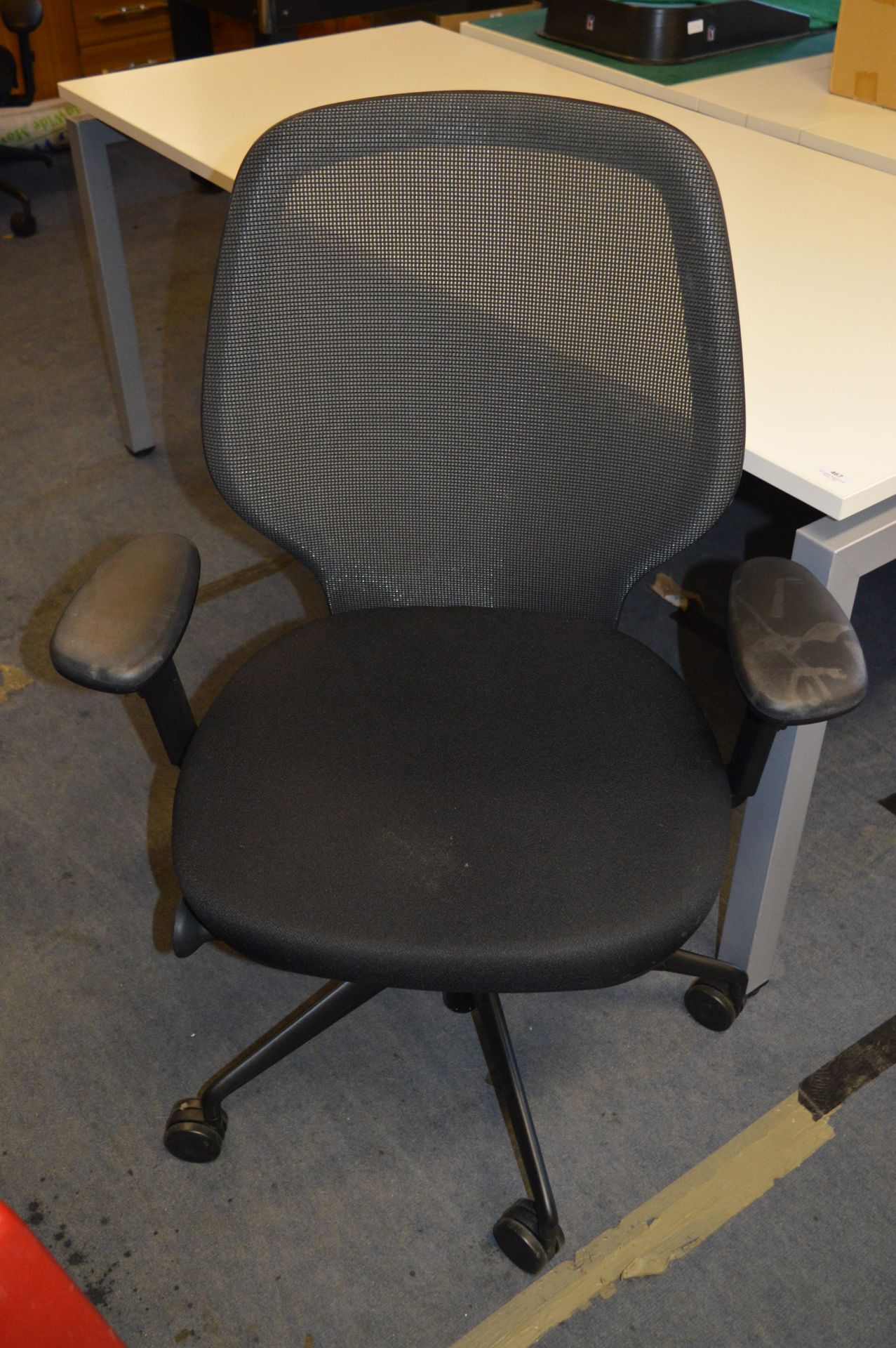 Black Upholstered Swivel Chair