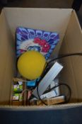 Box of Assorted Computer Parts, Bulbs, etc.