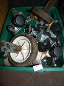 Box of Assorted Casters and Wheels