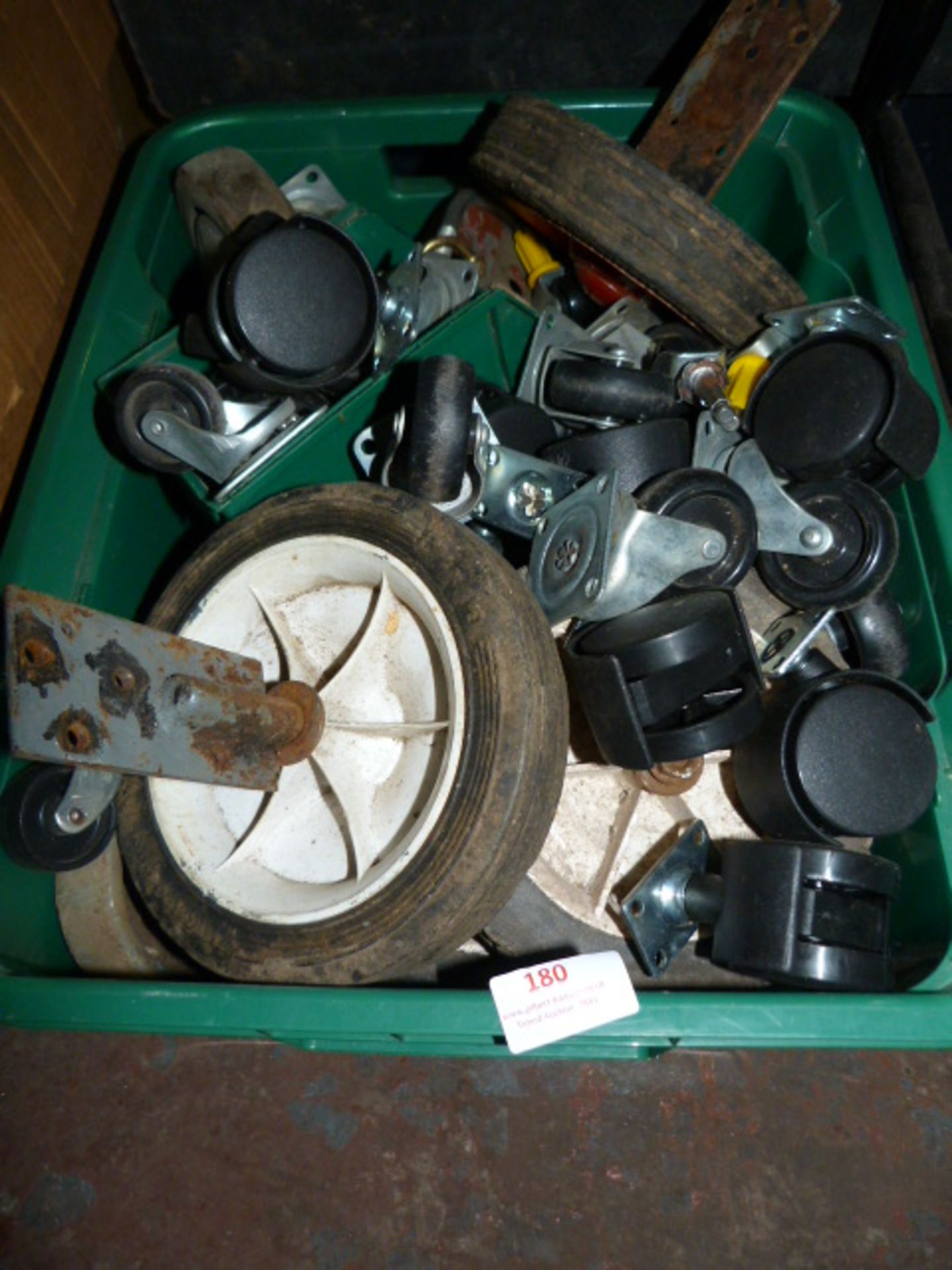 Box of Assorted Casters and Wheels