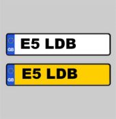 Cherished Number Plate: E5 LDB - Currently on Retention