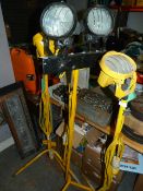 Twin Head Halogen Work Lamp on Stand