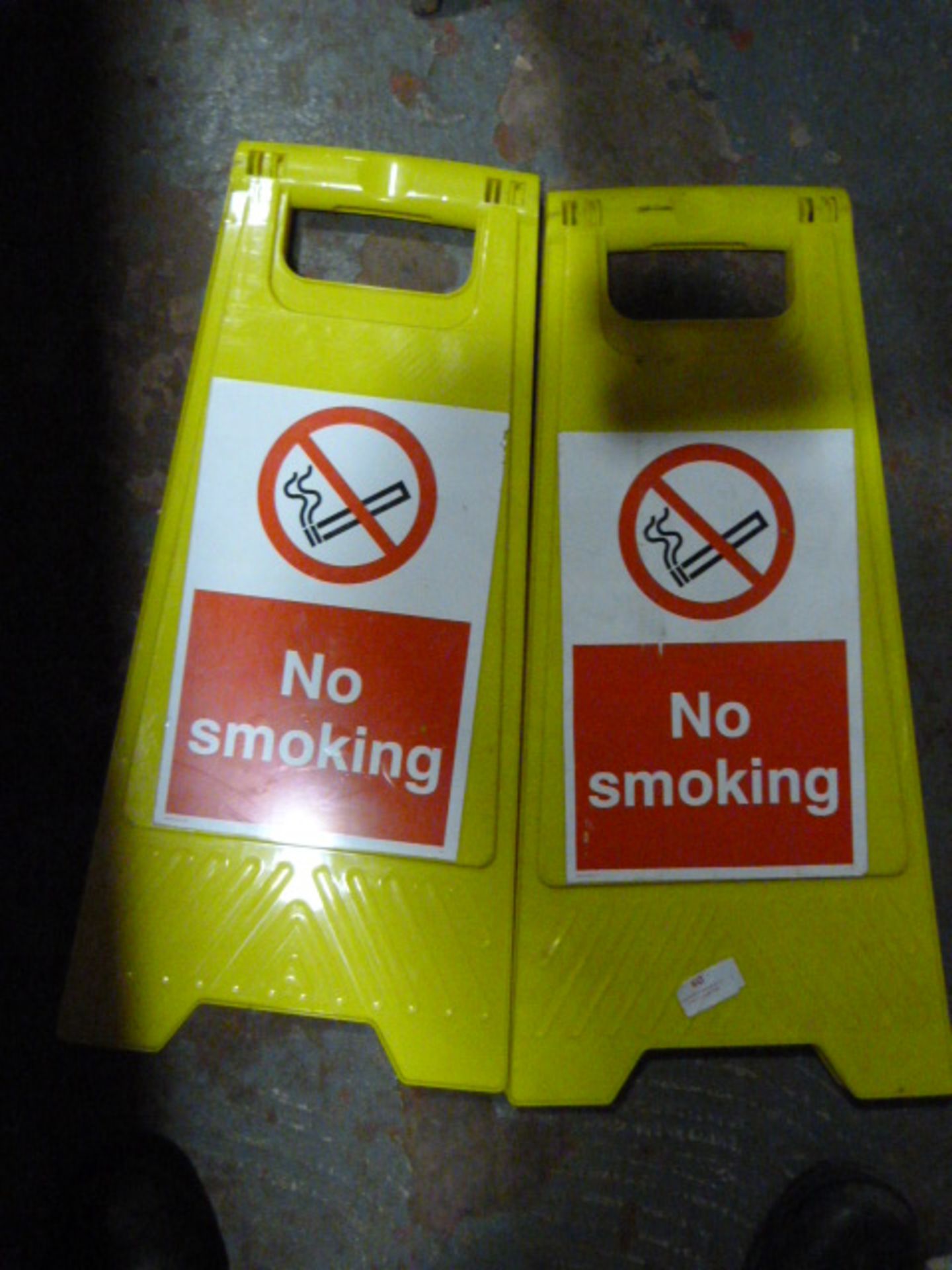 Two Folding "No Smoking" Signs