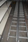 Thirty Four Rung Aluminium Double Extending Ladder