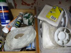 Drawer and a Box Containing Bathroom Fan, Sealants