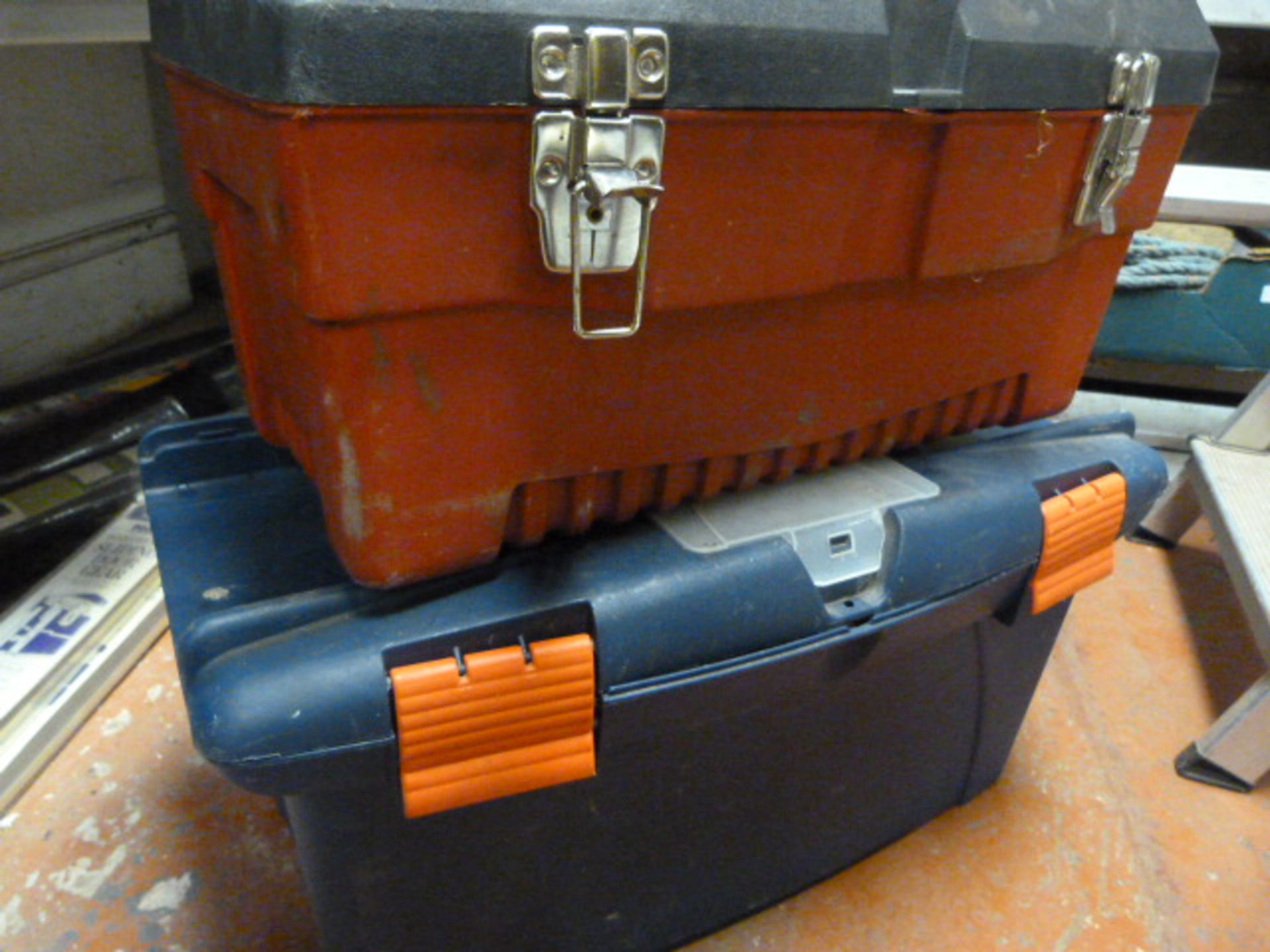 Two Plastic Toolboxes