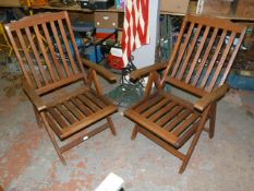 Pair of Firman Teak Garden Chairs