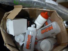 Box Containing Assorted Disposable Cups, Bottles,