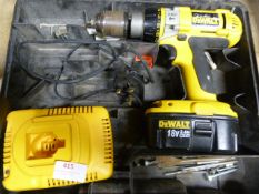 Dewalt Cordless Drill with Charger and Carry Case