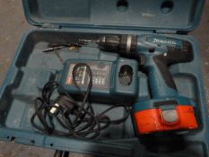 Makita Cordless Drill with Battery, Charger and Ca