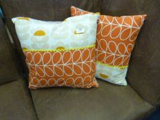 Two Orange Floral Scatter Cushions