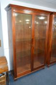 Large Mahogany Display Cabinet with Glass Shelves