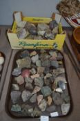 Tray and Box of Crystal Rocks and Minerals