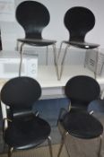 Set of Four Black & Chrome Dining Chairs
