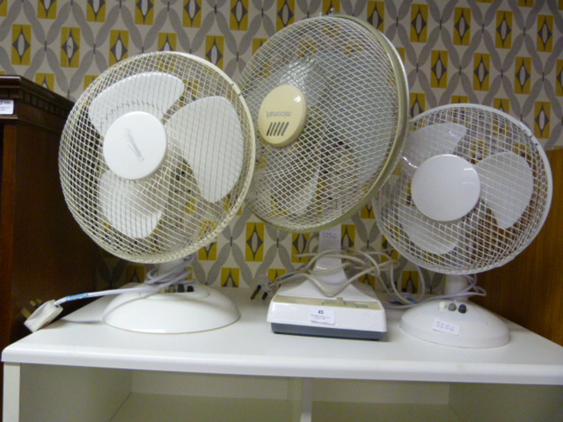 Three Desk Fans