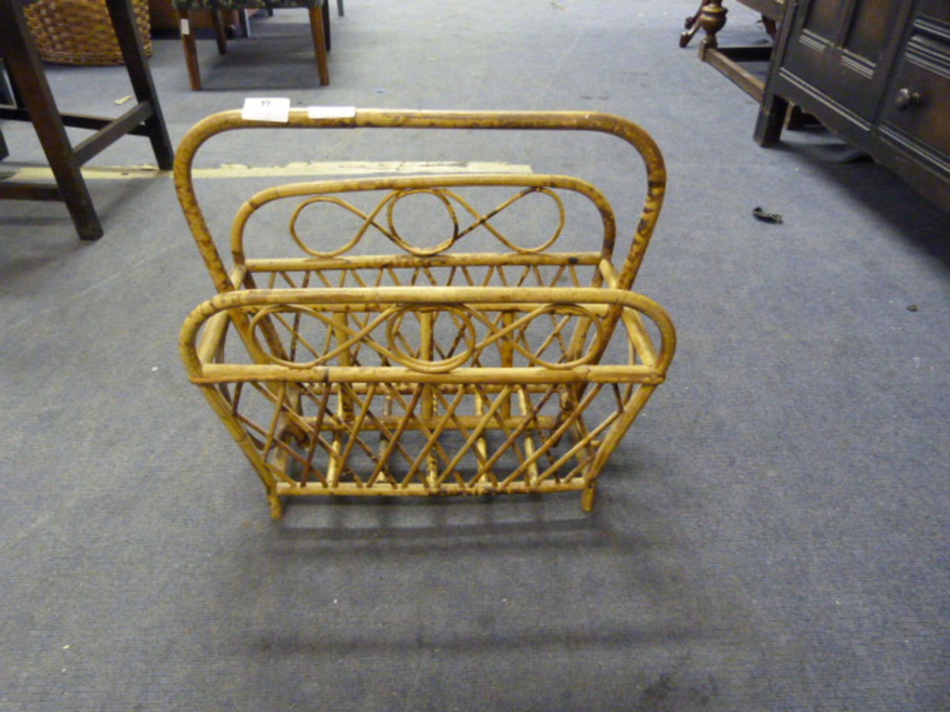 Vintage Cane Magazine Rack