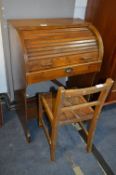 Child's Roll Top Desk and Chair